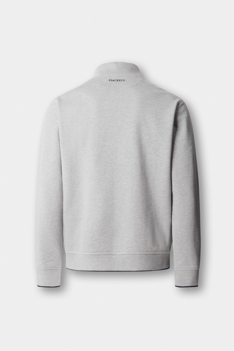Mikina Hackett London Heritage Lrc Fz Bomber Light Grey Marl