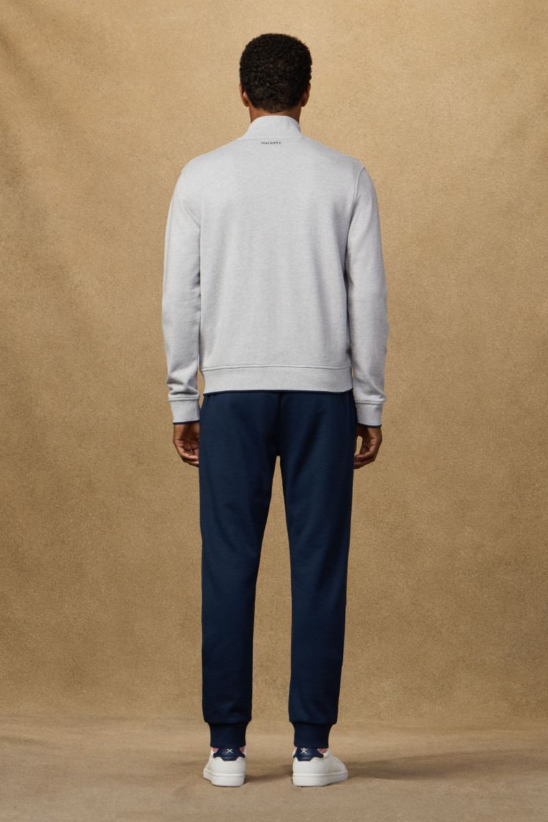 Mikina Hackett London Heritage Lrc Fz Bomber Light Grey Marl