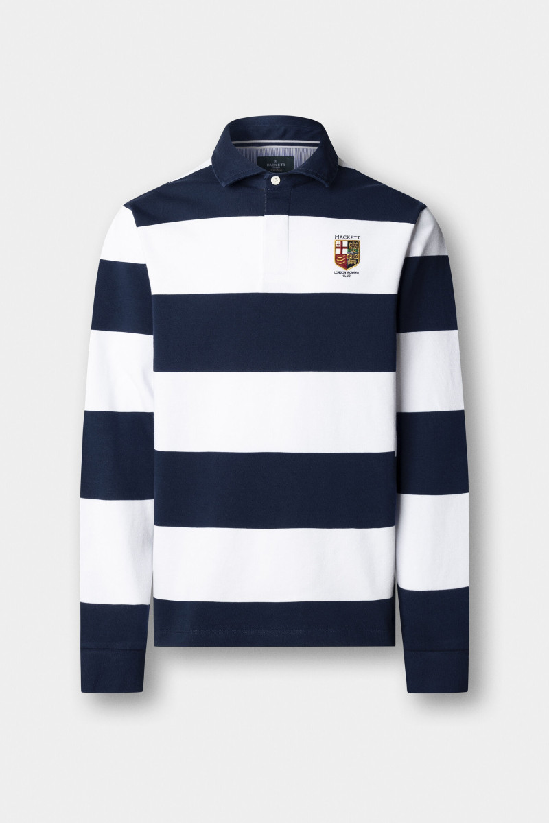 Polokošeľa Hackett London Heritage Lrc Str Rb Ls Optic White
