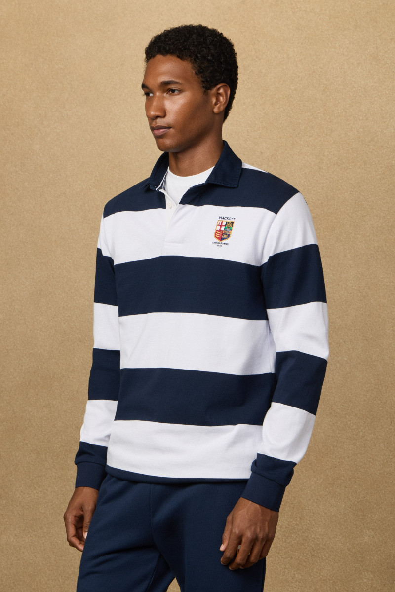 Polokošeľa Hackett London Heritage Lrc Str Rb Ls Optic White