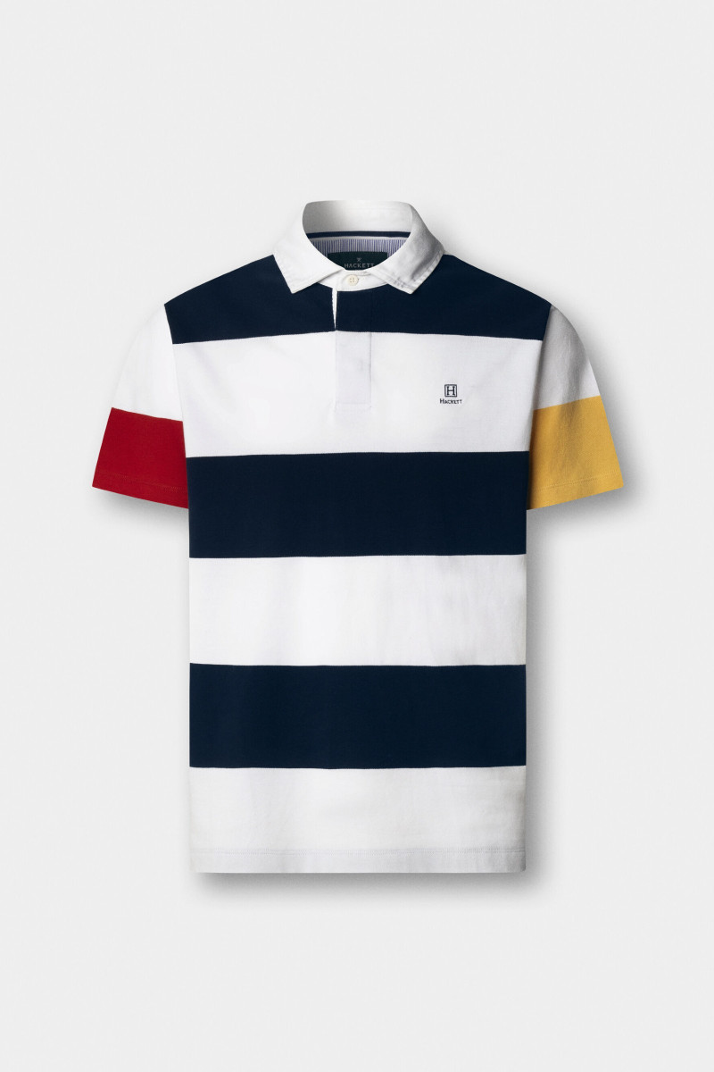 Polokošeľa Hackett London Heritage H Str Pq Rby Optic White
