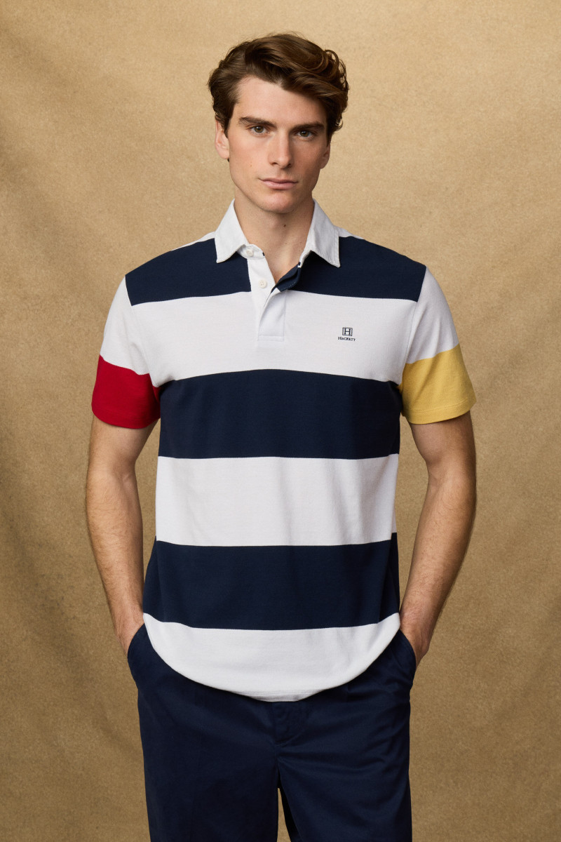 Polokošeľa Hackett London Heritage H Str Pq Rby Optic White
