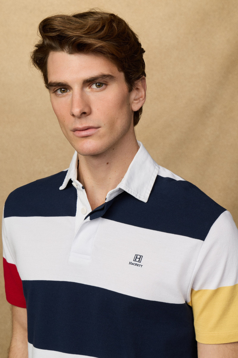 Polokošeľa Hackett London Heritage H Str Pq Rby Optic White