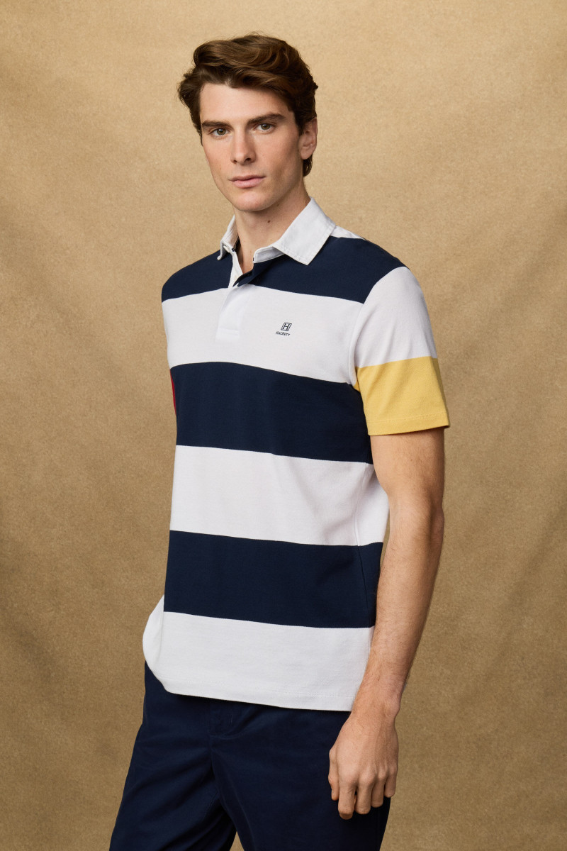 Polokošeľa Hackett London Heritage H Str Pq Rby Optic White