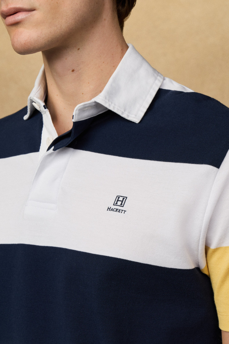 Polokošeľa Hackett London Heritage H Str Pq Rby Optic White