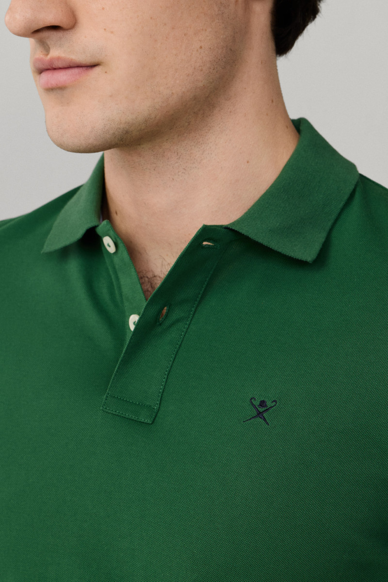 Polokošeľa Hackett London Slim Fit Logo Apple Green