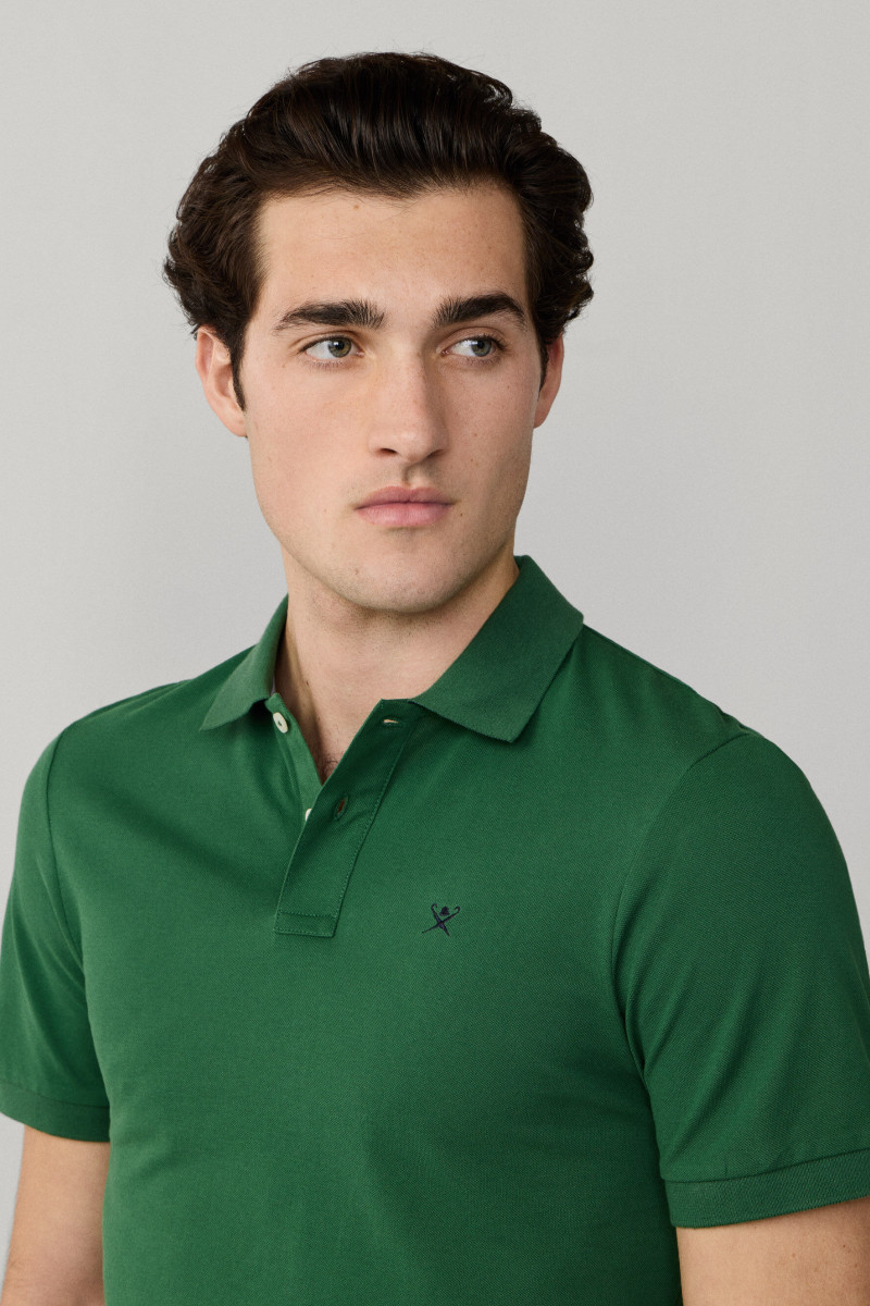 Polokošeľa Hackett London Slim Fit Logo Apple Green