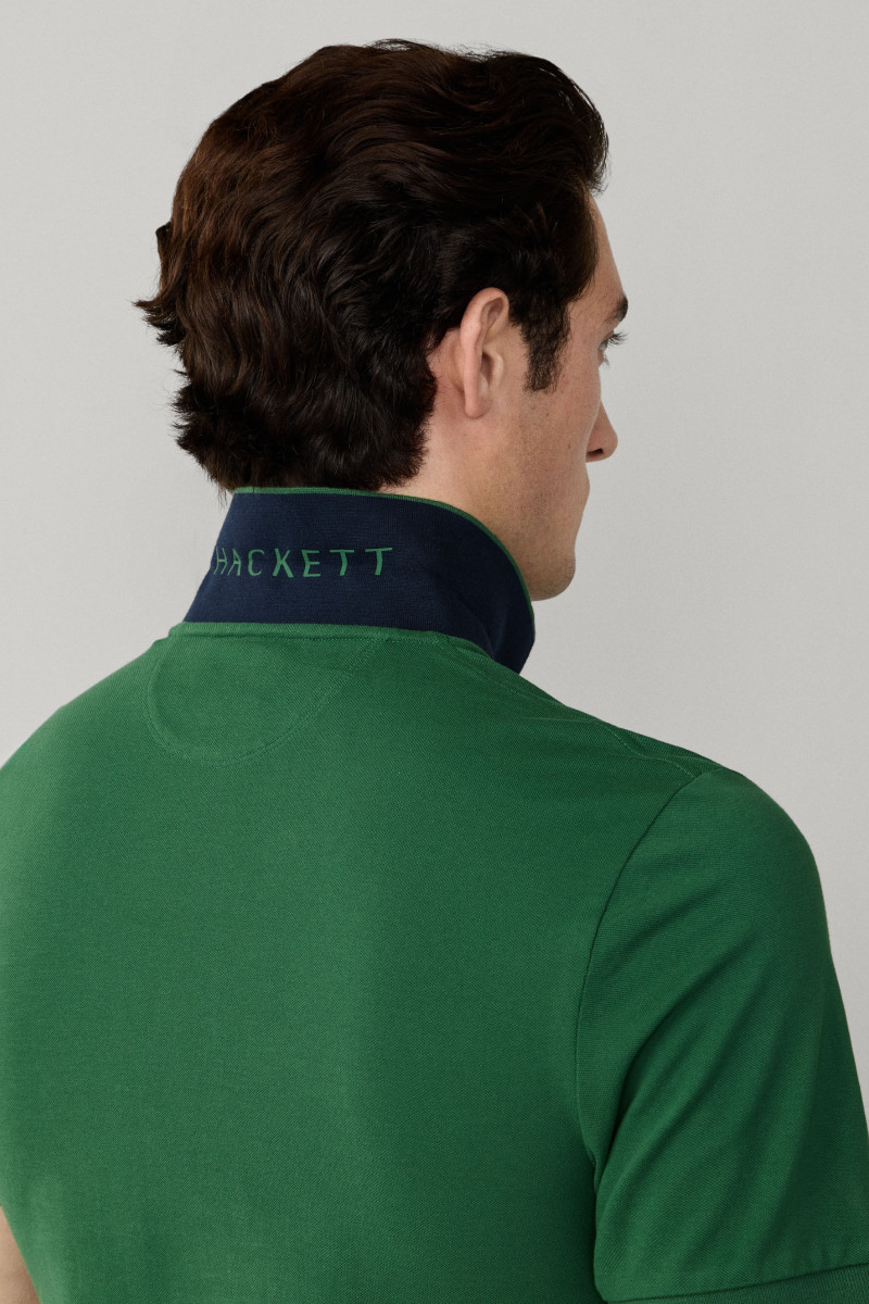 Polokošeľa Hackett London Slim Fit Logo Apple Green