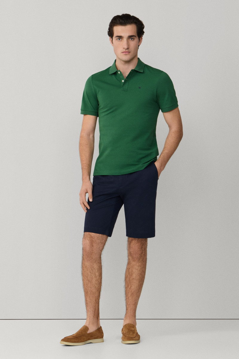 Polokošeľa Hackett London Slim Fit Logo Apple Green
