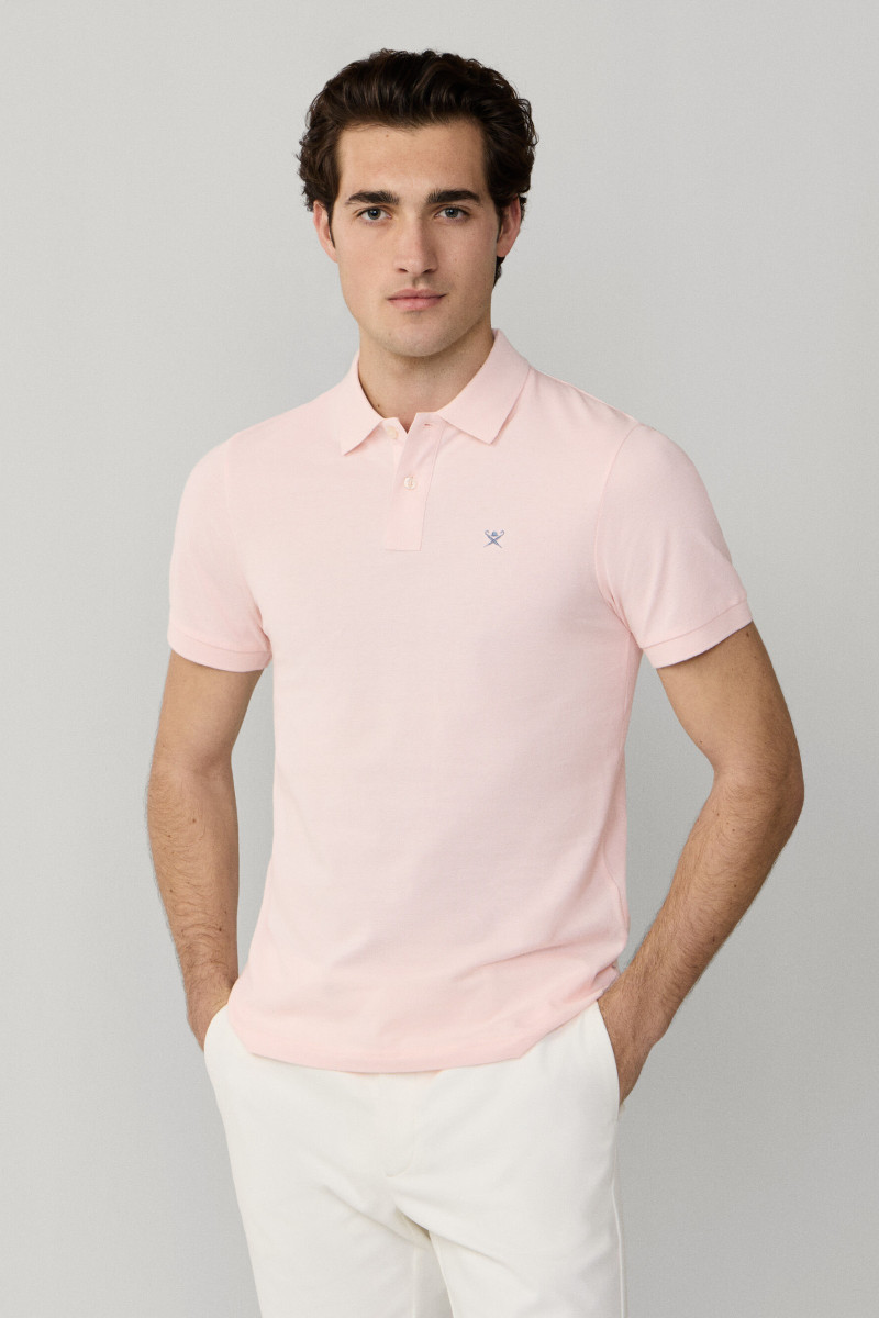 Póló Hackett London Slim Fit Logo Baby Pink