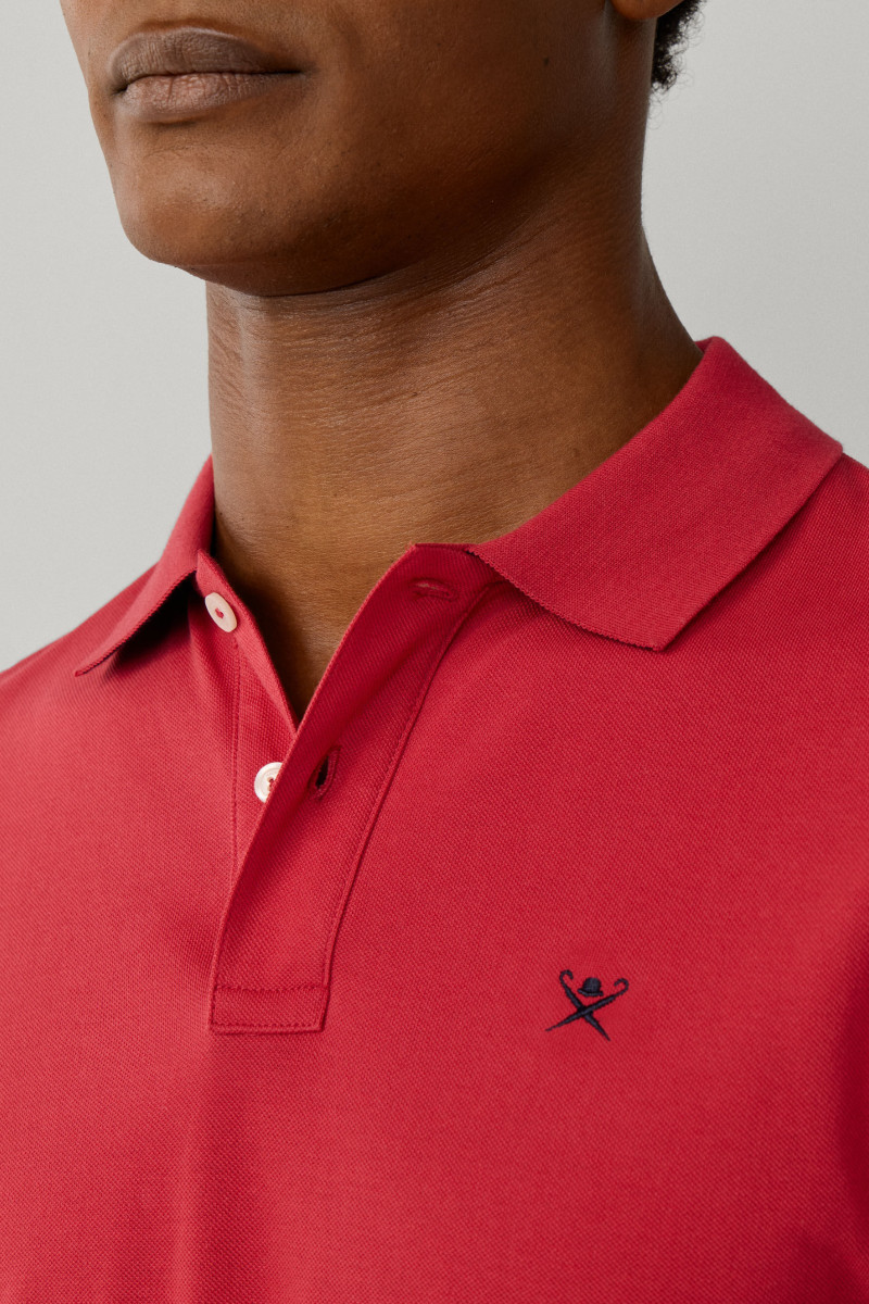 Polokošeľa Hackett London Slim Fit Logo Light Red