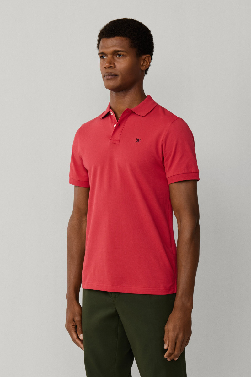 Polokošeľa Hackett London Slim Fit Logo Light Red