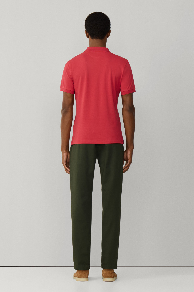 Polokošeľa Hackett London Slim Fit Logo Light Red