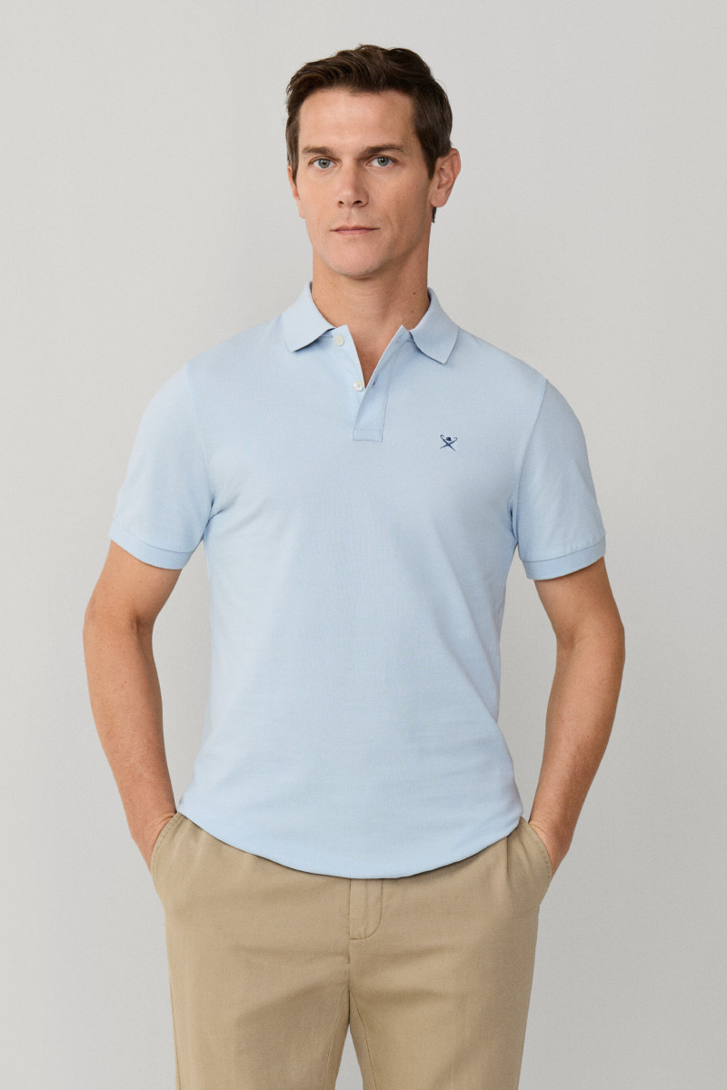 Póló Hackett London Slim Fit Logo Oxford Blue