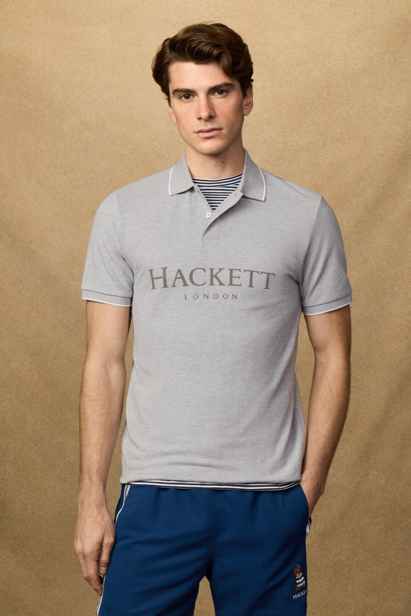Polokošeľa Hackett London Heritage Ess Hackett Light Grey Marl