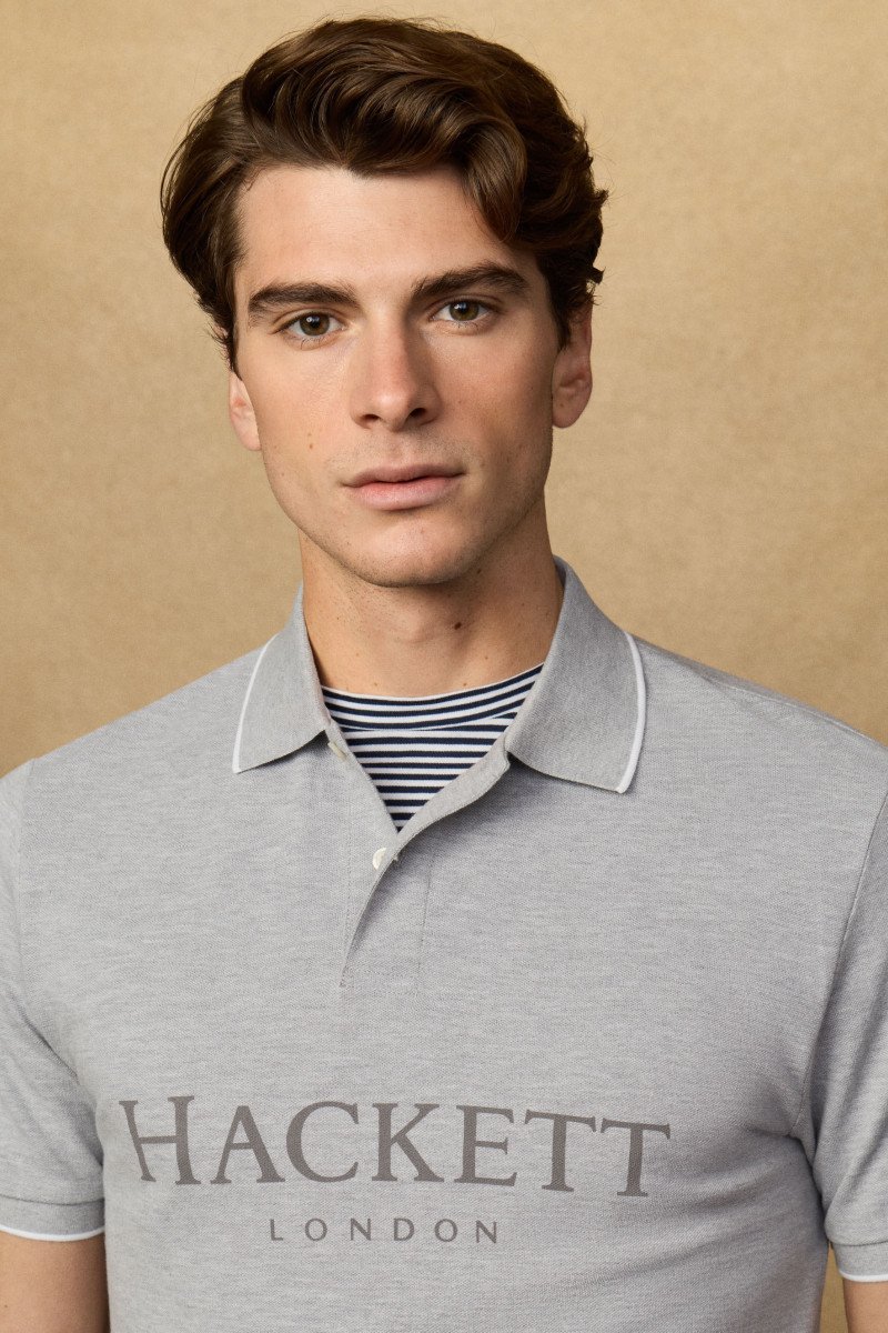 Polokošeľa Hackett London Heritage Ess Hackett Light Grey Marl