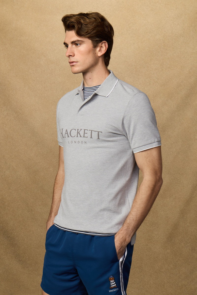 Polokošeľa Hackett London Heritage Ess Hackett Light Grey Marl