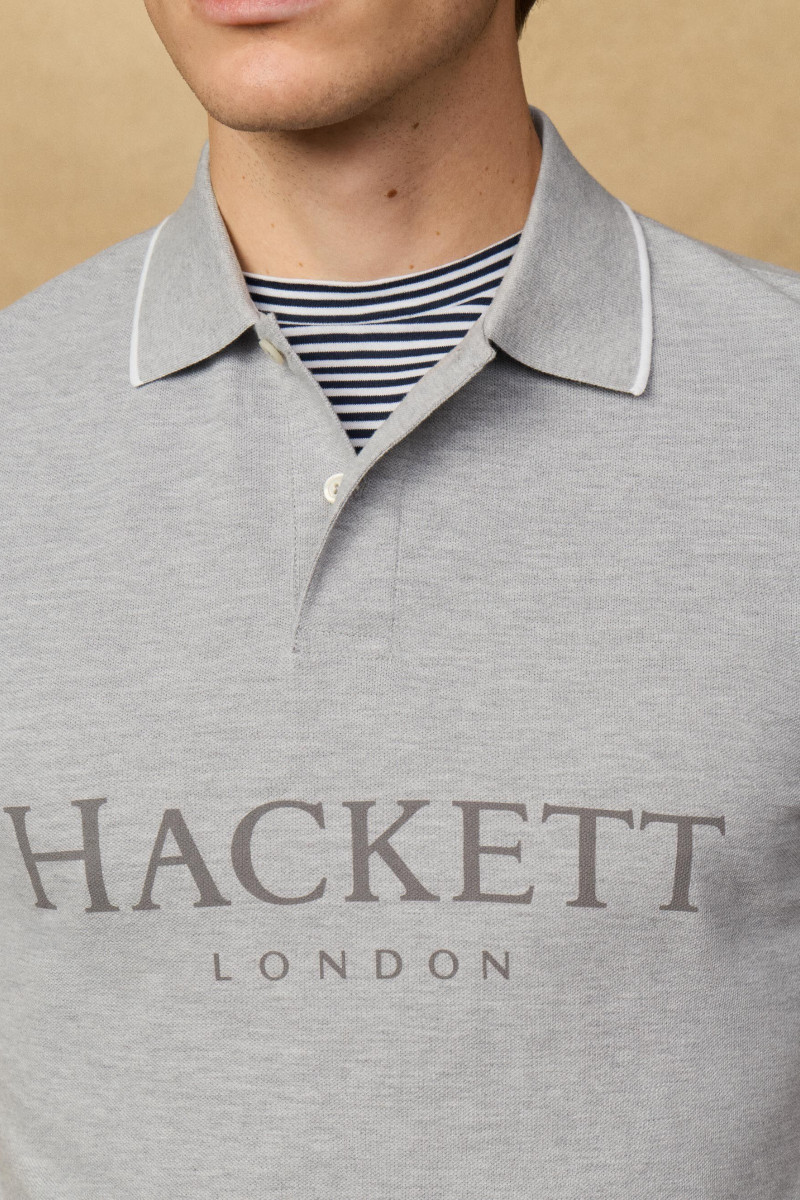 Polokošeľa Hackett London Heritage Ess Hackett Light Grey Marl