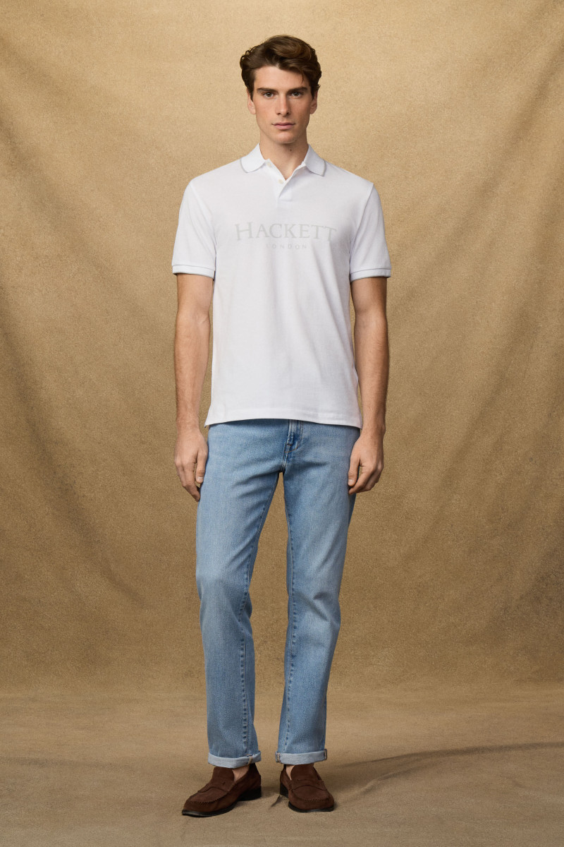 Polokošeľa Hackett London Heritage Ess Hackett Optic White