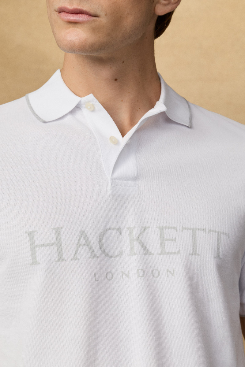 Polokošeľa Hackett London Heritage Ess Hackett Optic White