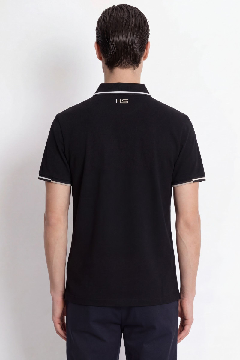 Polokošeľa Hackett London Hs Coast Tipped Polo Black