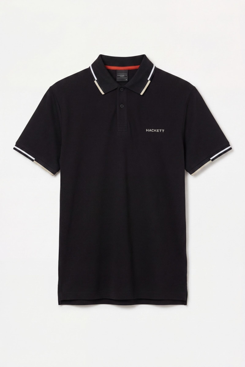 Polokošeľa Hackett London Hs Coast Tipped Polo Black