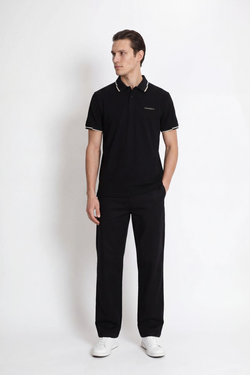 Polokošeľa Hackett London Hs Coast Tipped Polo Black