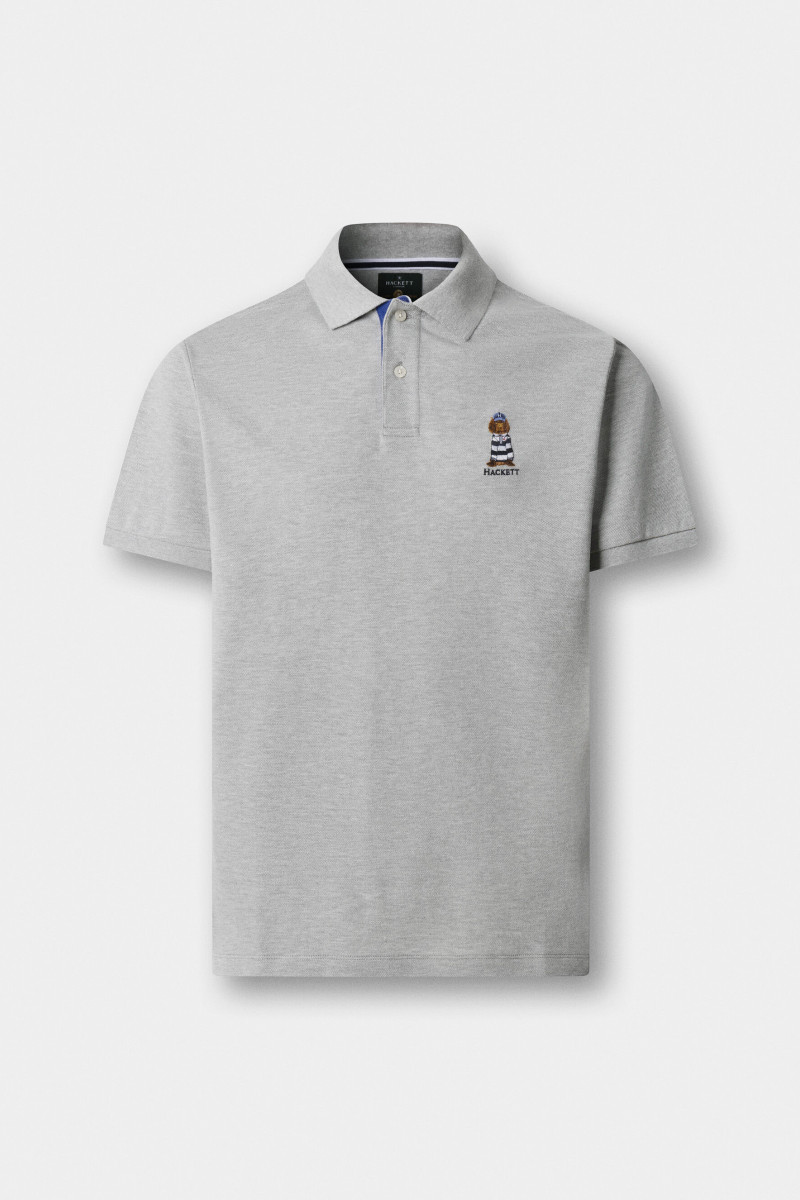 Polokošeľa Hackett London Heritage Harry Polo Light Grey Marl