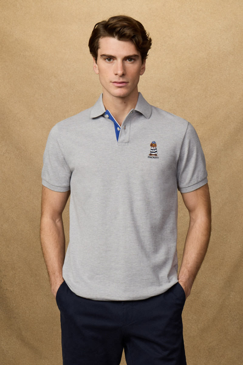 Polokošeľa Hackett London Heritage Harry Polo Light Grey Marl