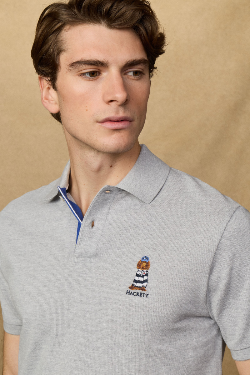 Polokošeľa Hackett London Heritage Harry Polo Light Grey Marl