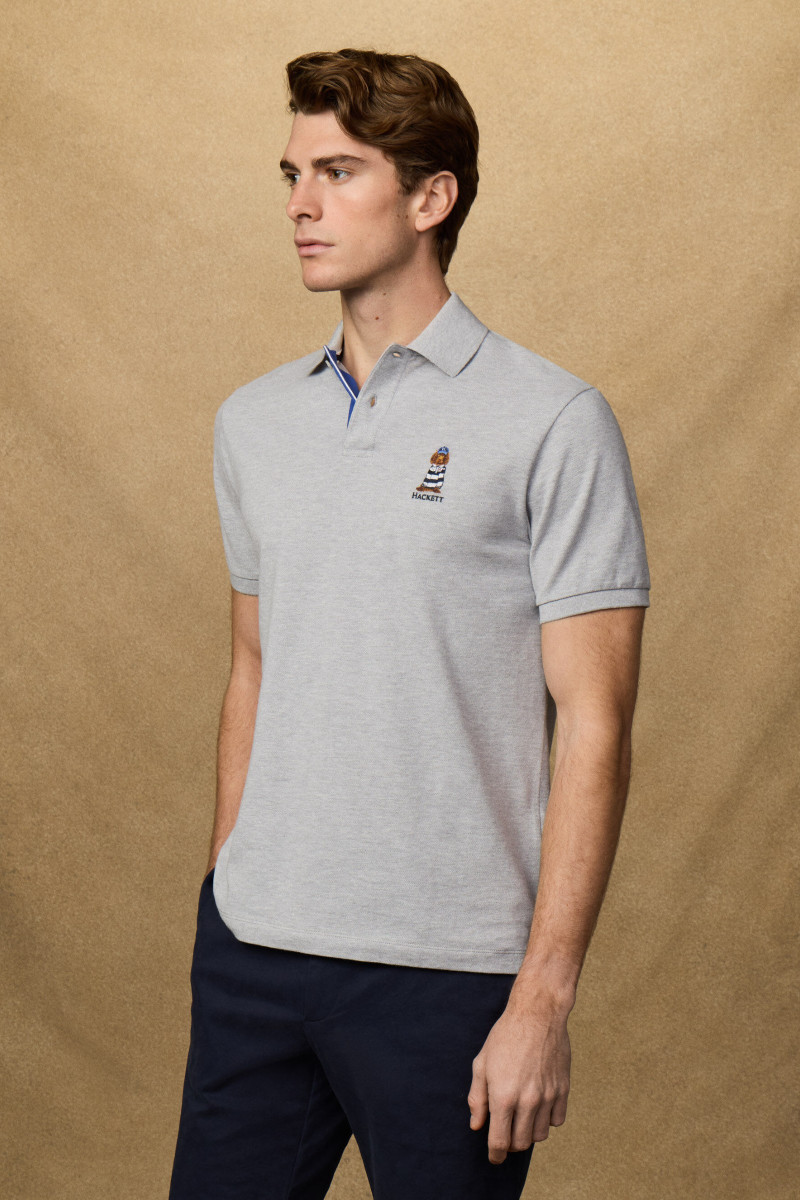 Polokošeľa Hackett London Heritage Harry Polo Light Grey Marl