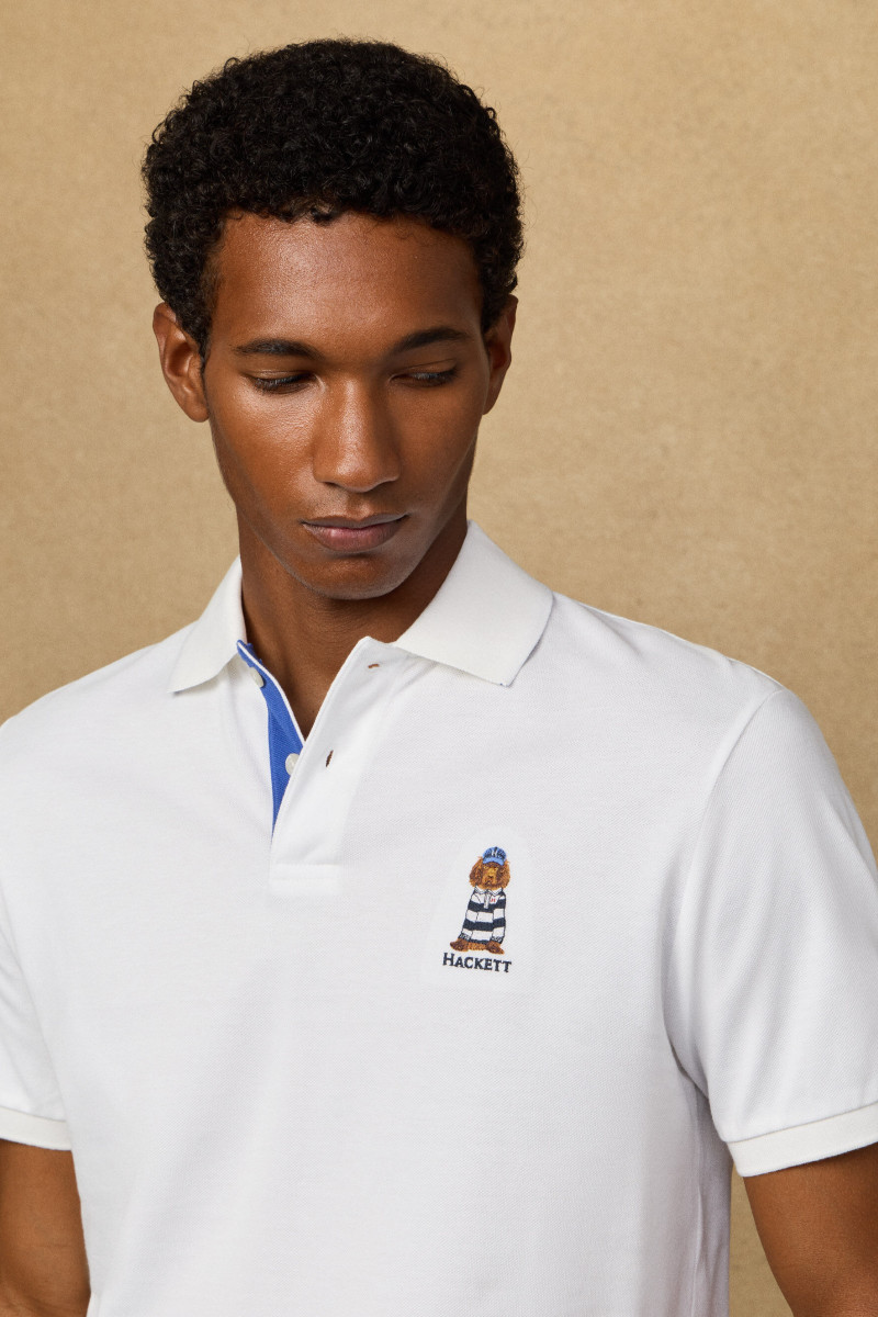 Polokošeľa Hackett London Heritage Harry Polo Optic White