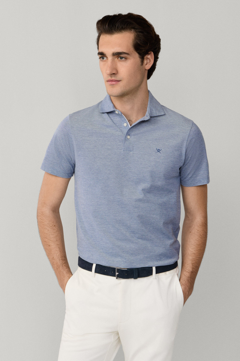 Polokošeľa Hackett London Oxford Pique Polo Ss Eton Blue