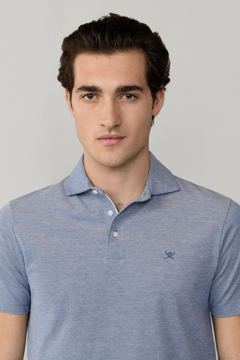Polokošeľa Hackett London Oxford Pique Polo Ss Eton Blue