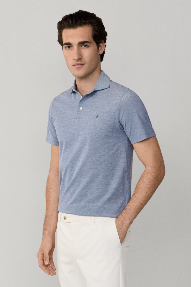 Polokošeľa Hackett London Oxford Pique Polo Ss Eton Blue