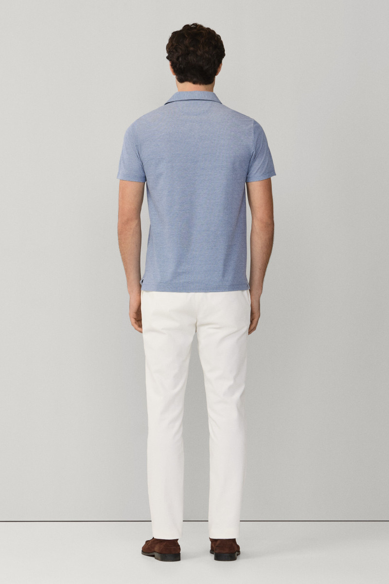 Polokošeľa Hackett London Oxford Pique Polo Ss Eton Blue