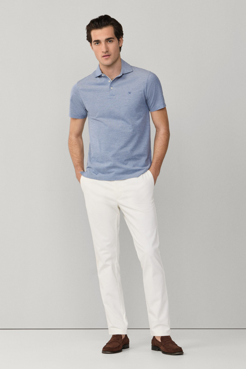 Polokošeľa Hackett London Oxford Pique Polo Ss Eton Blue
