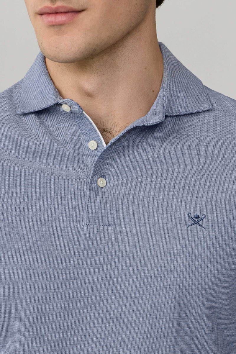 Polokošeľa Hackett London Oxford Pique Polo Ss Eton Blue