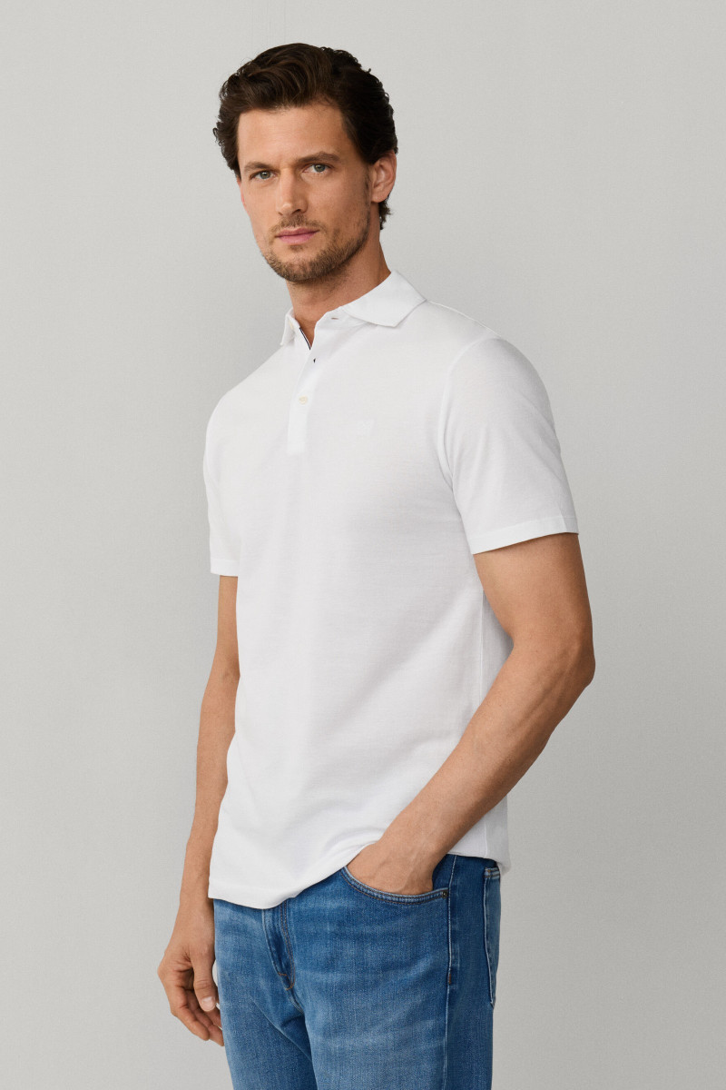 Polokošeľa Hackett London Oxford Pique Polo Ss Optic White