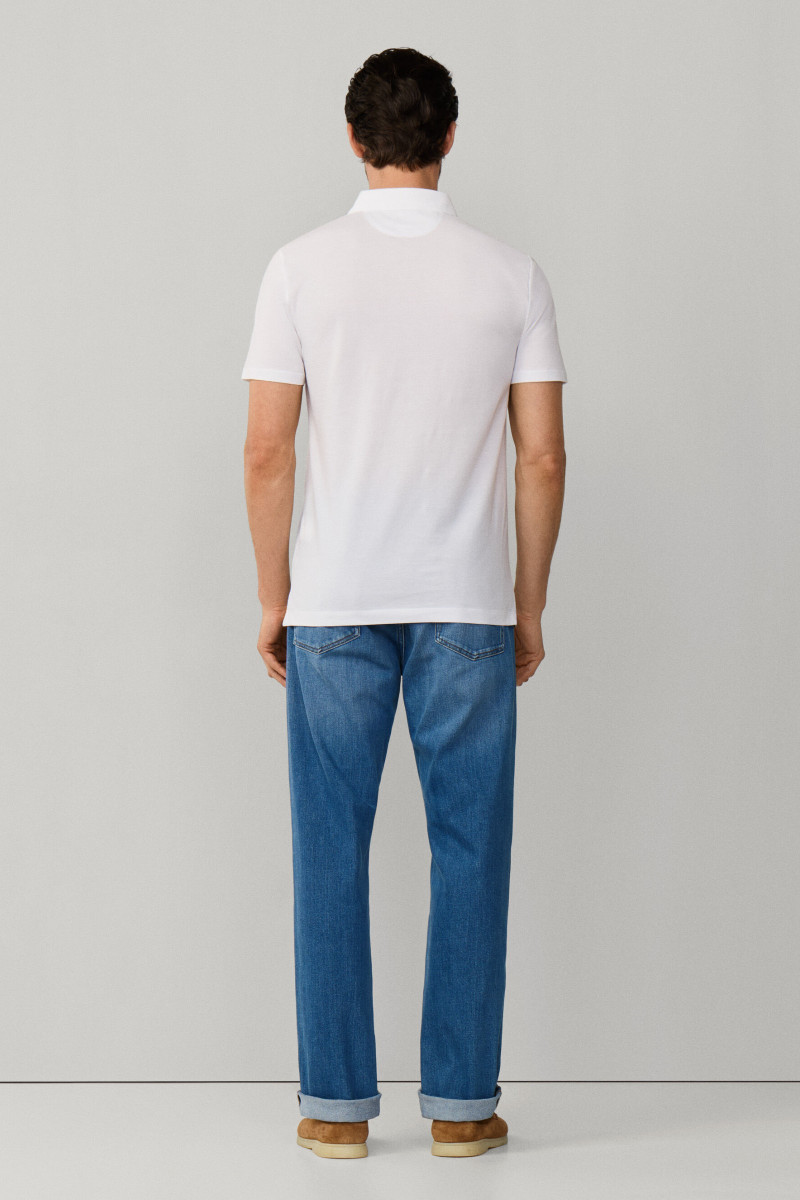 Polokošeľa Hackett London Oxford Pique Polo Ss Optic White