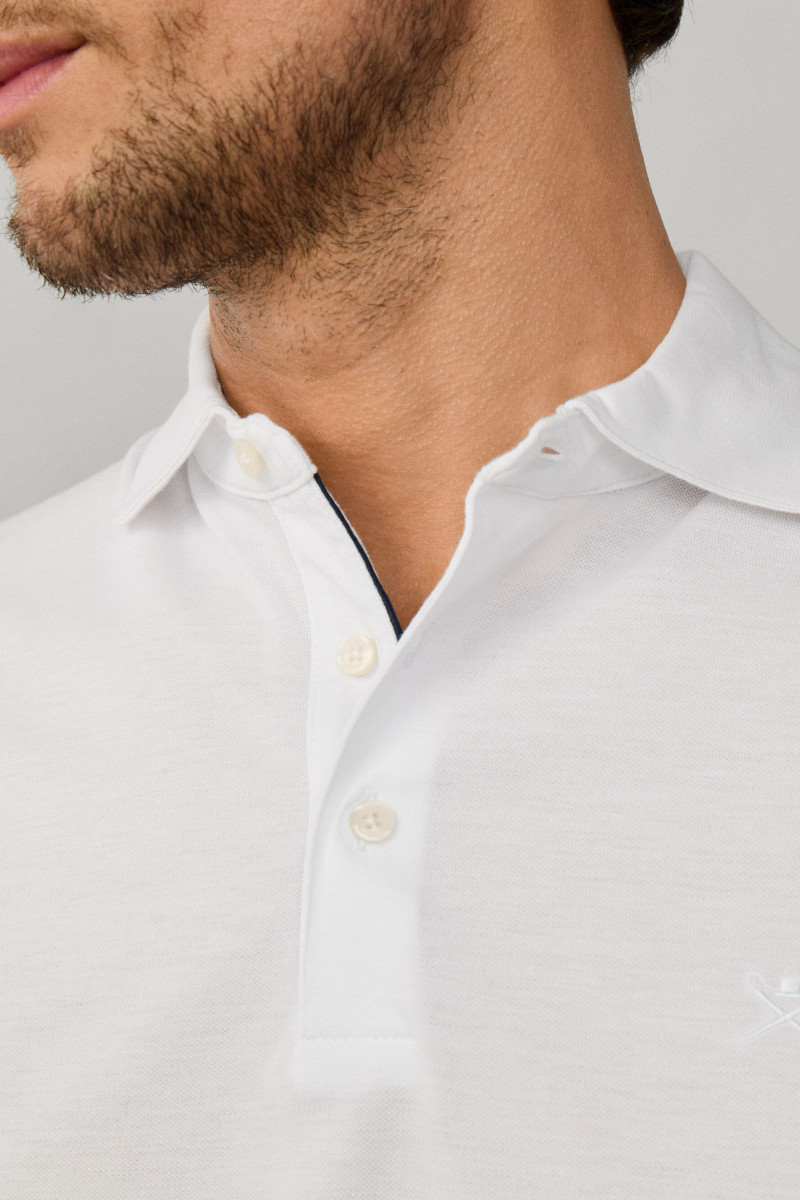 Polokošeľa Hackett London Oxford Pique Polo Ss Optic White