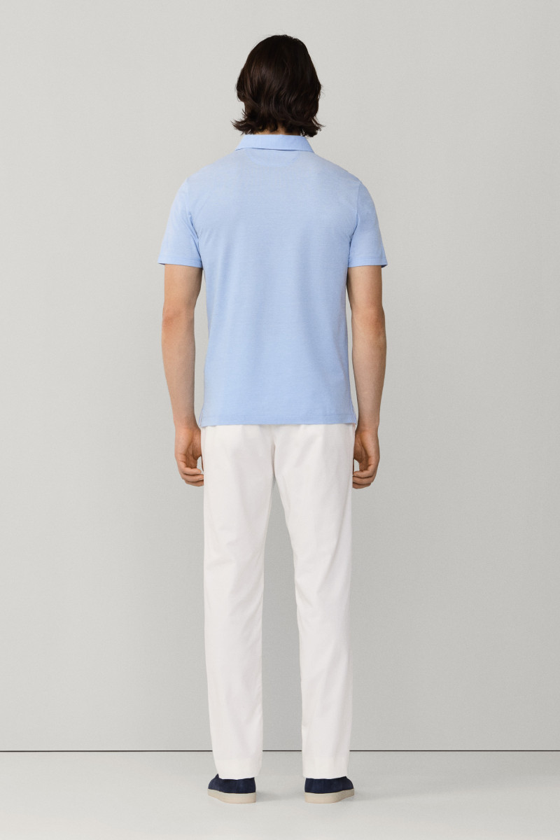 Polokošeľa Hackett London Oxford Pique Polo Ss Oxford Blue