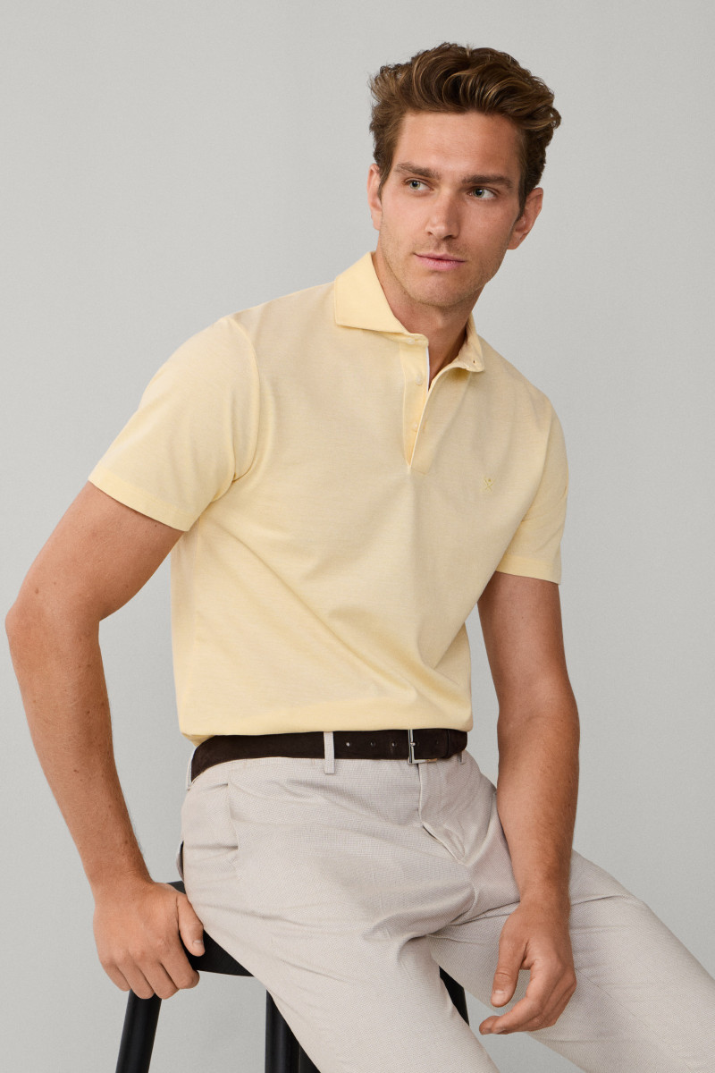Polokošeľa Hackett London Oxford Pique Polo Ss Pastel Yellow