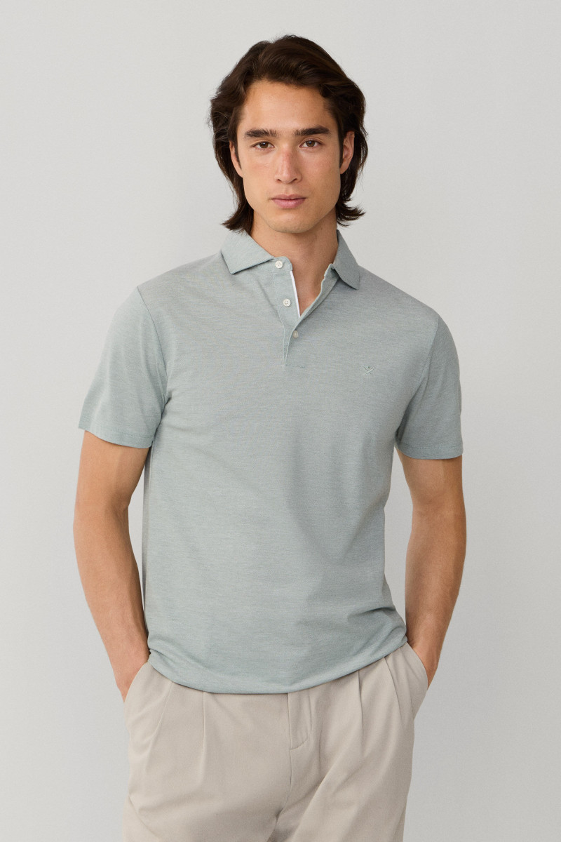 Polokošeľa Hackett London Oxford Pique Polo Ss Sage Green