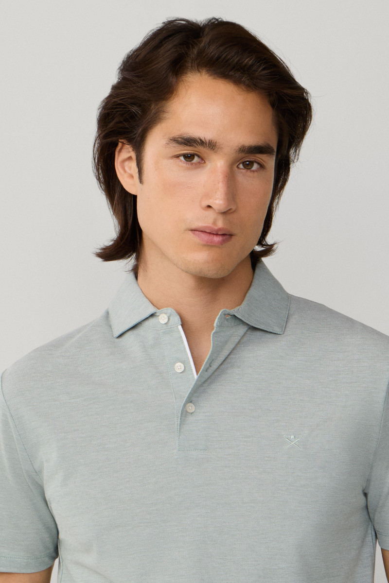 Polokošeľa Hackett London Oxford Pique Polo Ss Sage Green