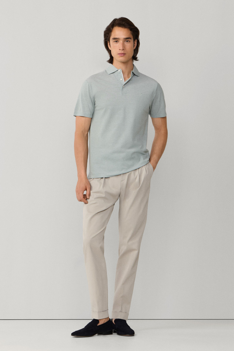 Polokošeľa Hackett London Oxford Pique Polo Ss Sage Green