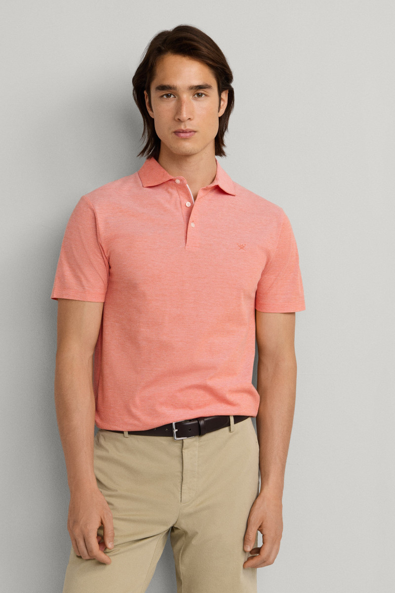 Polokošeľa Hackett London Oxford Pique Polo Ss Sunset Orange