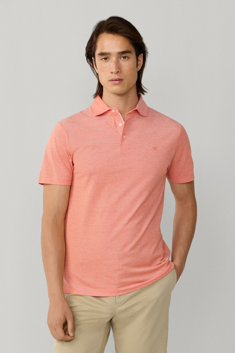 Polokošeľa Hackett London Oxford Pique Polo Ss Sunset Orange