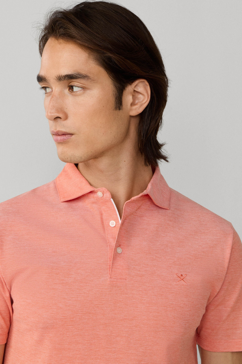 Polokošeľa Hackett London Oxford Pique Polo Ss Sunset Orange