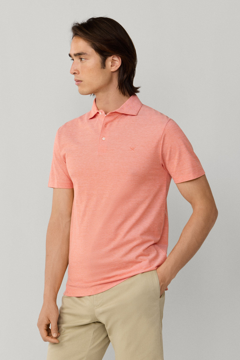 Polokošeľa Hackett London Oxford Pique Polo Ss Sunset Orange